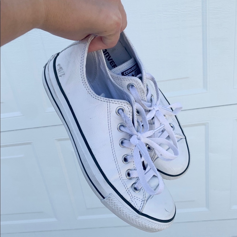 White Leather Converse